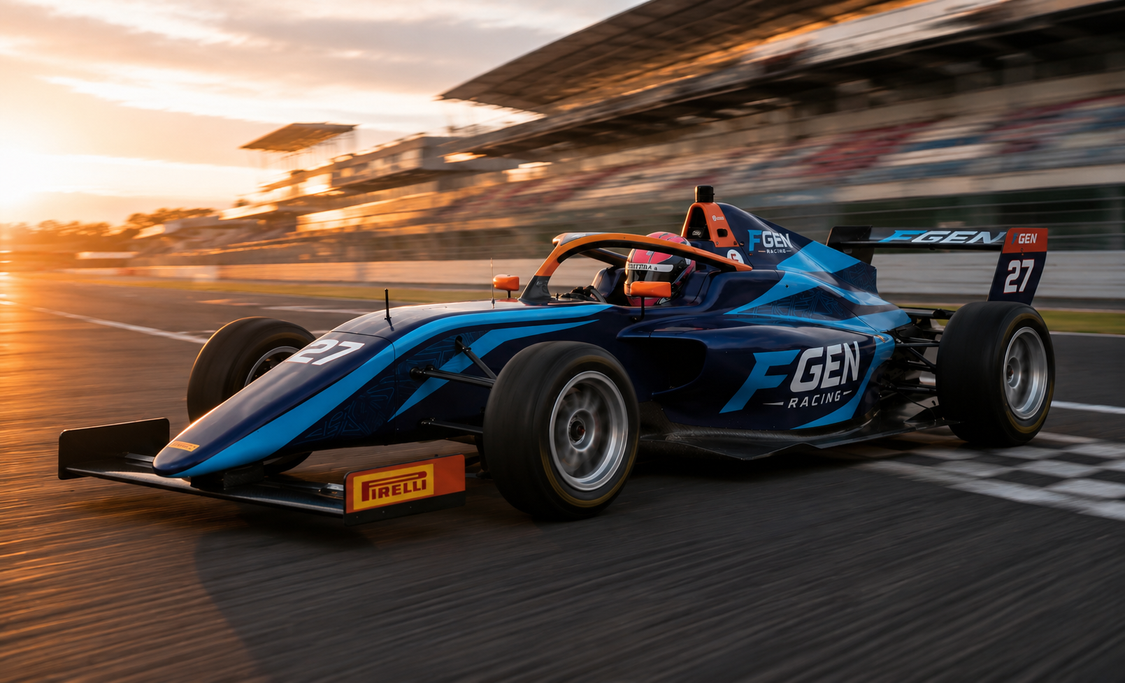 FGEN F4 car at sunset