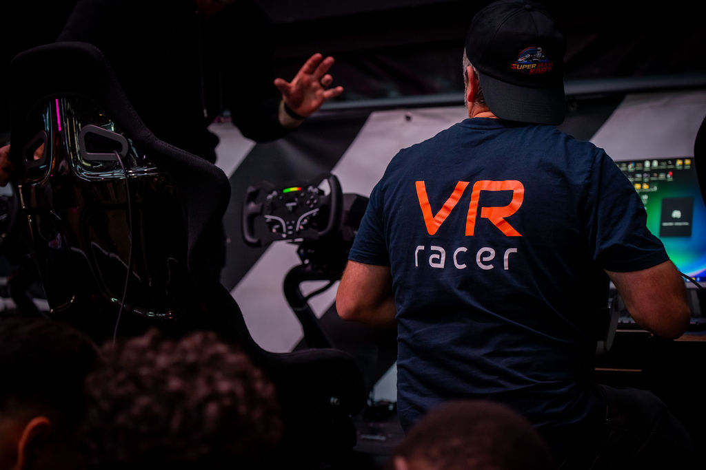 VR Racer team member at event